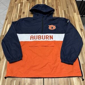 Auburn Tigers Jacket Mens 2XL Franchise Club Anorak Lightweight 1/2 Zip College